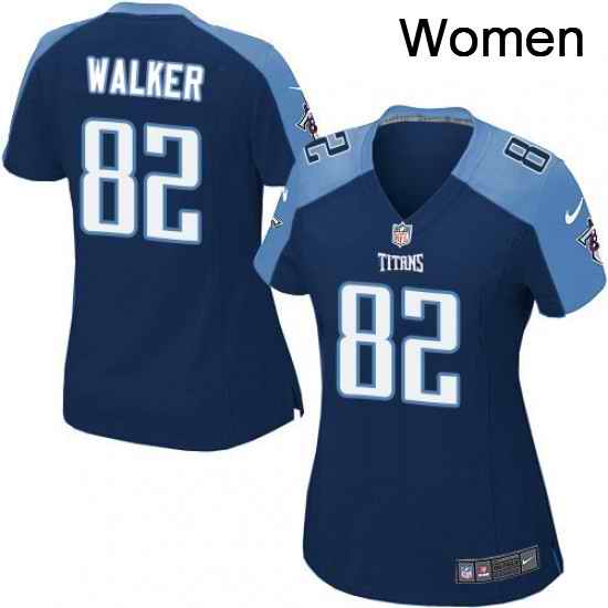 Womens Nike Tennessee Titans 82 Delanie Walker Game Navy Blue Alternate NFL Jersey